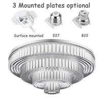 Plafonnier LED pliable à économie d'espace, design contemporain en cristal, alimenté par courant alternatif, pour salons/salles à manger, douille E27, lampe de décoration pour la maison