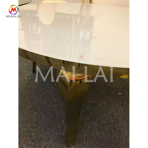 <span class=keywords><strong>Table</strong></span> à manger de luxe en verre, forme <span class=keywords><strong>ronde</strong></span>, en acier inoxydable, <span class=keywords><strong>Table</strong></span> de mariage - Product Image 3