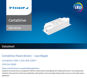 Alimentations LED à courant constant AC-DC CertaDrive en plastique 20W-42W avec garantie de 5 ans pour downlights et spots - Product Image 4