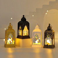 Nouveau moyen-orient arabe Led électronique suspendu bougie Ramadan lampes château lanternes vent lampes décoration de la maison
