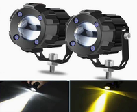 Feux de route pour moto TCYATO, petit canon en acier, LED externe intégrée, faisceau haut et bas, ouverture de type œil de poisson