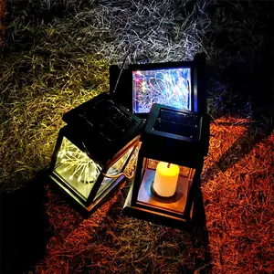 Candle Outdoor Waterproof Palace Lantern Copper star moon Christmas Hari Raya Puasa camping String Garden Led Solar Light