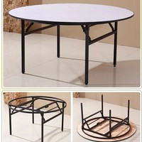 Tables de banquet rondes en bois avec pieds en fer, design moderne, durables, imperméables, pour mariages, événements en plein air, hôtels, restaurants
