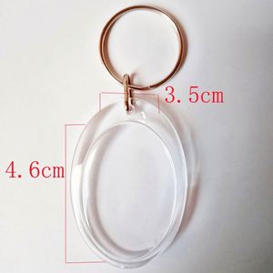 Hot Sale Promotional Cute Acrylic Blank Clear Keyrings Rectangle Photo Holder Keychain - Product Image 5