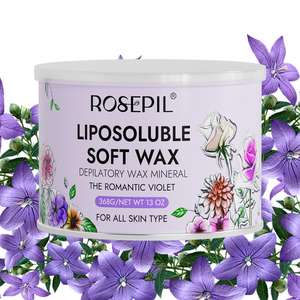 Logotipo personalizado 368G Lavanda Miel Depilación Cera suave liposoluble Depilación indolora Cera depilatoria para cara Piernas - Product Image 5