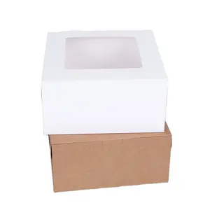 Suministro de caja de papel de panadería de proveedor dorado para pastel de pastelería de chocolate para ir industria China al por mayor