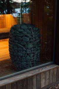 Sauna Exterior de Madera con Exterior de Tejas, Cabina de Spa Grande con Cristal para Patio Trasero, para 2 Personas, Vapor Eléctrico Húmedo - Product Image 4