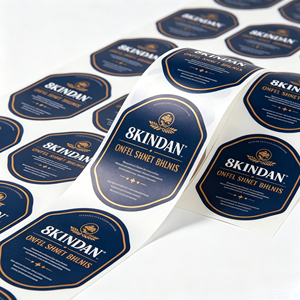 <span class=keywords><strong>Etiqueta</strong></span> Autoadhesiva <span class=keywords><strong>de</strong></span> Vinilo Resistente al Agua, con Corte Personalizado en Dorado, para Botellas <span class=keywords><strong>de</strong></span> <span class=keywords><strong>Whisky</strong></span>, Vino Tinto y Licores, en Azul Oscuro Brillante - Product Image 3