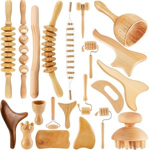 Holztherapie-Massagewerkzeuge Holz-Massagegerät für Körperformung Massage-Werkzeugset Holztherapie zur Muskelentspannung - Product Image 1