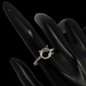 Anillo de Plata de Ley 925 Unisex con Engaste de Garras para Piedra de 10mm, Semimontura Encantadora, Venta al por Mayor - Product Image 1