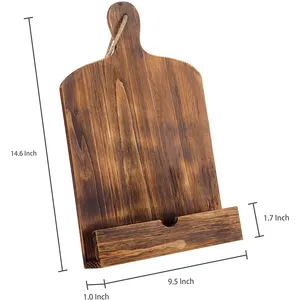 Recette <span class=keywords><strong>en</strong></span> <span class=keywords><strong>bois</strong></span> de Style campagnard support de <span class=keywords><strong>tablette</strong></span> iPad planche à découper marron moyen avec support artisanat <span class=keywords><strong>en</strong></span> <span class=keywords><strong>bois</strong></span> boîtes <span class=keywords><strong>en</strong></span> <span class=keywords><strong>bois</strong></span> signes muraux produit - Product Image 5