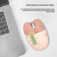Ratón Inalámbrico Silencioso y Bonito para Niñas, Ratones Portátiles de Oficina para Computadora Portátil, Mini Ratón Delgado con Diseño de Dibujos Animados y Clic Silencioso