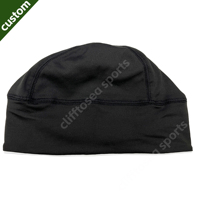 Gorra de running tipo bucket impermeable y transpirable con estampado de puntos de camuflaje personalizado OEM al por mayor, gorra de calavera de poliéster y elastano elástica de compresión