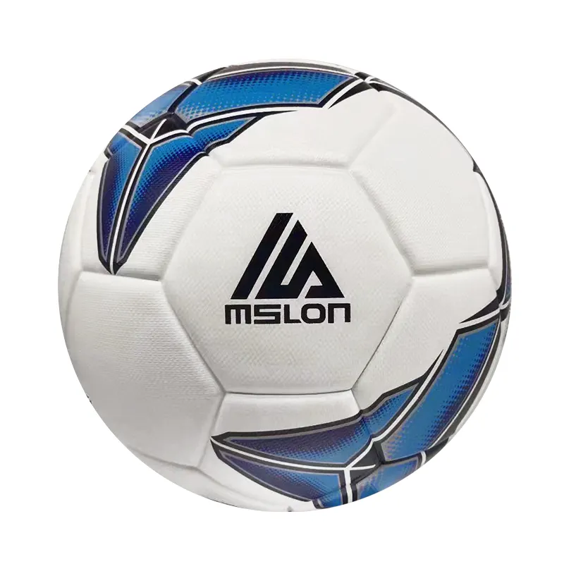 Ballons de football bleu et vert de haute qualité taille 5 matériau PU cousu à la machine match d'équipe en plein air jeu de Football ballon d'entraînement