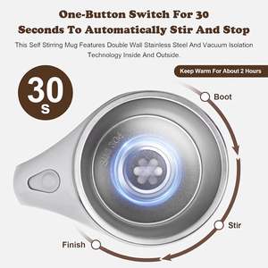 Taza de Café Reutilizable 2025 Mejorada, Taza de Café Eléctrica Recargable con Autoagitación, Tazas de Café Metálicas Giratorias con Mezcla de Alta Velocidad - Product Image 6