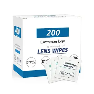 Custom OEM Lens Wipes For Glasses Cleaning Biodegradable Eyeglasses Camera Cleaner Individually Wrapped Wipes