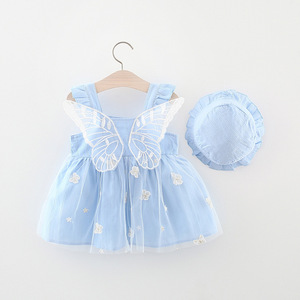 Vestidos para Niñas Estilo Coreano, Nuevo Diseño de Vestido, Ropa de Bebé, Falda de Verano, Vestido para Niñas con Sombrero de Paja - Product Image 2