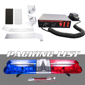 ضوء دوار لتحذير سيارات الإسعاف بتيار مستمر 12 فولت، شريط إضاءة أحمر وأزرق مع مكبر صوت وصفارة إنذار - Product Image 3