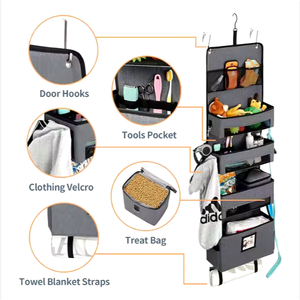 Wall <b>Hanging</b> Organizer Bag Fabric Door <b>Hanging</b> Storage <b>Basket</b> with Pockets with Bag and Pocket Mesh PVC Hook - Product Image 5