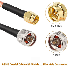 Câble coaxial personnalisé RG316 Type N mâle vers SMA mâle câble adaptateur connecteur d'extension d'antenne <span class=keywords><strong>Wifi</strong></span> coaxial assemblage de câble RF cavalier - Product Image 2