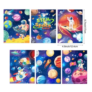 우주 공간 디자인 파티 DIY 색칠하기 책 행성 로켓 만화 색 DIY 낙서 그림책 어린이를위한 태양계 파티