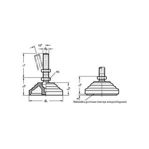 GANTER GRIFF Pied articulé en plastique GN 344 d1 125mm, d2 M 20 mm l1 158 mm l3 46 mm - Product Image 3