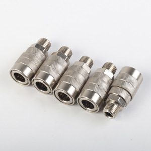 Plowing <b>Quick</b> Coupler 1/4 Npt External Thread Nickel Plated Iron Pneumatic <b>Connector</b> - Product Image 1
