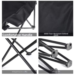 Chaise de camping moderne à cadre en aluminium avec accoudoirs, pliable, pour l'extérieur, la pêche et comme chaise lune - Product Image 6