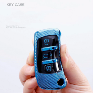 Étui de <span class=keywords><strong>clé</strong></span> de voiture en fibre de <span class=keywords><strong>carbone</strong></span> de qualité supérieure pour A-Series Q3, <span class=keywords><strong>coque</strong></span> de protection souple en TPU anti-rayures - Product Image 3