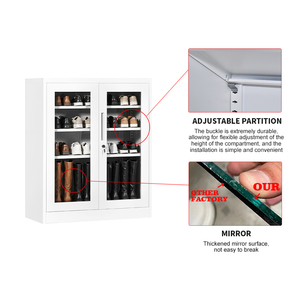 <span class=keywords><strong>Meuble</strong></span> à chaussures <span class=keywords><strong>blanc</strong></span> sur mesure en métal pour entrée et couloir modernes, structure KD - Product Image 4