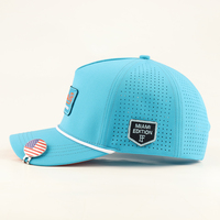 Casquettes personnalisées avec logo USA, haute qualité, 5 panneaux, perforations découpées au laser, broderie, résistantes à l'eau, casquette de baseball