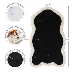 SUREWALHOME Lit pour <span class=keywords><strong>chien</strong></span> de luxe en fausse fourrure Lit pour <span class=keywords><strong>chien</strong></span> orthopédique <span class=keywords><strong>Tapis</strong></span> pour <span class=keywords><strong>chien</strong></span> en mousse à mémoire de forme <span class=keywords><strong>Tapis</strong></span> moelleux pour chiot avec couverture souple lavable - Product Image 5