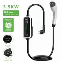 Nouvelle station de recharge portable pour véhicules électriques, 16A 3.5KW Type 2 IP66, avec programmation de la charge, économie d'énergie, contrôle intelligent via application BT