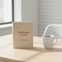 Diario de Mindfulness Personalizado de Alta Calidad, Diario de Reflexión y Autocuidado, Diario Espiritual Motivacional con Tapa Dura de Lino y Espiral