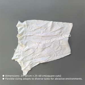 Paños de Limpieza Reutilizables de Alta Absorción de Agua y Aceite, 100% Algodón Blanco, Reciclados - Product Image 3