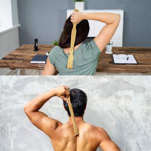 Rascadores de madera de bambú natural 100% hechos a mano con masajeador corporal para hombres y mujeres con mango largo - Product Image 6