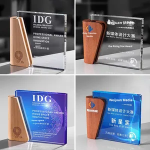 Custom Crystal Wood Trophy Plaque | Creative <strong>Personalized</strong> Engraving for Annual Meeting Award &amp; Business Agent Authorization <strong>Gift</strong> - Product Image 4