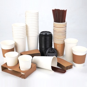Custom Logo Biodegradable single Wall white Paper Disposable <b>Takeaway</b> <b>Coffee</b> Cups for Hot Drinks with Lid - Product Image 4