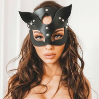Masque de renard noir sexy, accessoire de fête pour déguisement de Catwoman, lingerie érotique