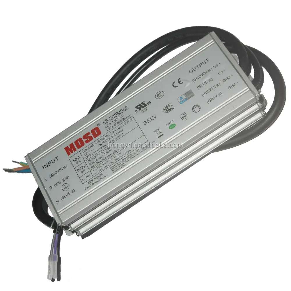 Moso X6-200M062 200W 62V 5.0A Corrente Costante di Commutazione LED di Alimentazione Con Funzione Impermeabile