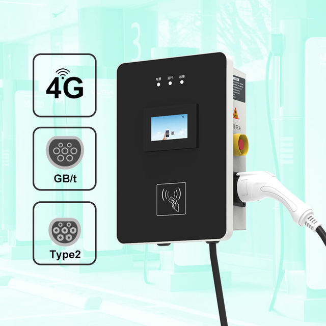 Smart Mode 3 New Energy Electric Car Level 2 Wall-mounted Box 22kw Charging Stations Evse Type2 11kw 7kw Ac Ev Charger Wallbox