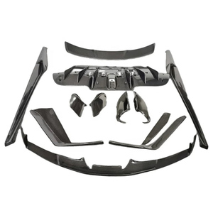 Nuevo estilo <span class=keywords><strong>Novitec</strong></span> de fibra de carbono seco para <span class=keywords><strong>488</strong></span> GTB Kit labio de parachoques delantero difusor trasero faldones laterales alerón ala atornillada - Product Image 3