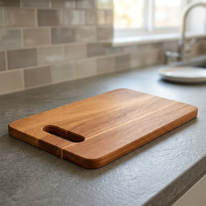 Planche à découper rectangulaire en bois anti-moisissure avec poignée, épaisseur 1,5 cm, 40x30 cm, pour usage en cuisine - Product Image 5