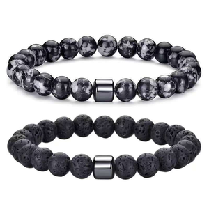 Bracelets perlés tendance en <span class=keywords><strong>pierre</strong></span> de paon, <span class=keywords><strong>pierre</strong></span> <span class=keywords><strong>noire</strong></span> de galle, œil de tigre, vente en gros de bracelets en pierres précieuses - Product Image 3