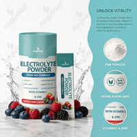 AegleWell Mezcla de Bebida Electrolítica Sabor Frutos Rojos Tropicales, 30 Porciones, 180g, con Vitamina C y Zinc, Suplemento Vegano