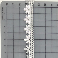 Dentelle en polyester respirant 100 % brodée sur mesure avec bordure en dentelle de lait pour accessoires de couture et sacs