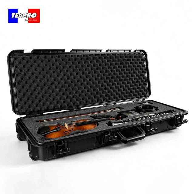 Custom Violin Hard case Wheeled Musical Instrument Hard Flight Case  Long Protective case