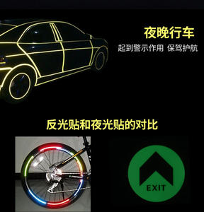 Rubans réfléchissants pour vélo, arc-en-ciel, brillance dans l'obscurité, autocollant de sécurité nocturne, ruban d'avertissement de sécurité, ruban réfléchissant pour vélos et véhicules - Product Image 2