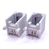 Conector de Red Ethernet RJ11 Soulin RJ-255140HL de Latón para Montaje en Panel, Conector de Cable de Red para PCB
