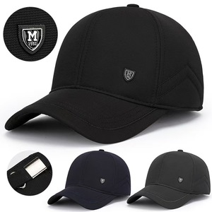 Gorra de Béisbol de Invierno para Hombre, Gruesa, Cálida, con Protección para las Orejas, Casual, Resistente al Viento, Azul Marino, de Sarga de Algodón - Product Image 3